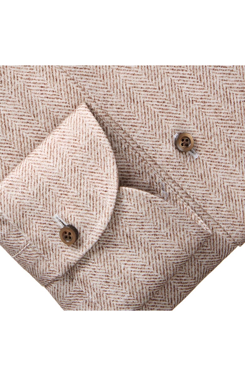 Emanuel Berg Ultra Soft Luxury Brushed Cotton Herringbone Button-Down Dress Shirt, Alternate, color, 