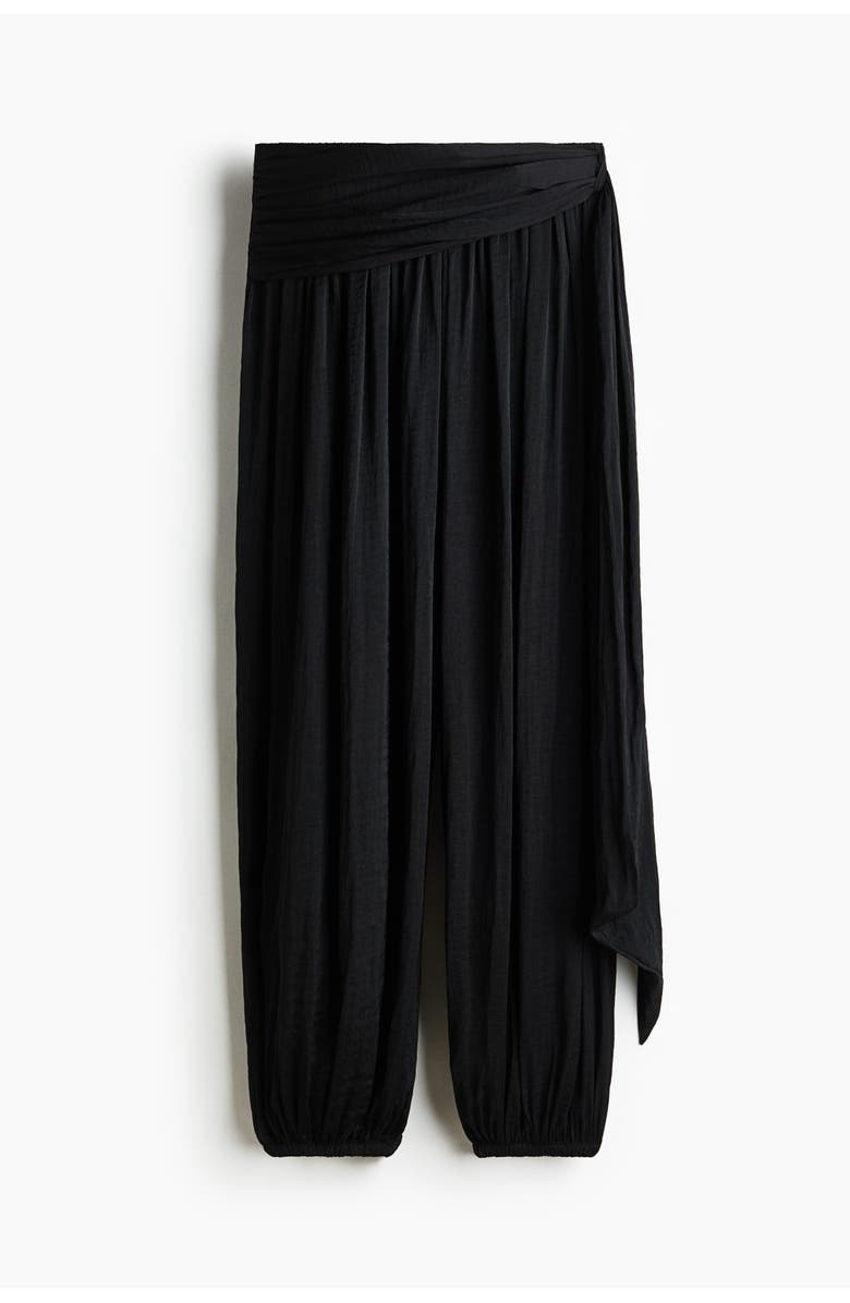 H&M Draped-panel Balloon Trousers, Main, color, Black