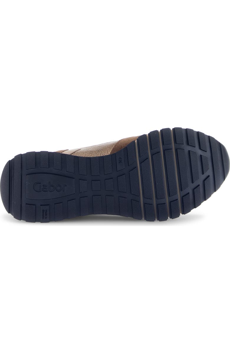 Gabor Leather Zip Sneaker, Alternate, color, Cacao