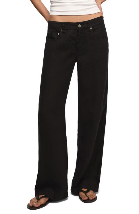 Baggy Wide Leg Linen Pants