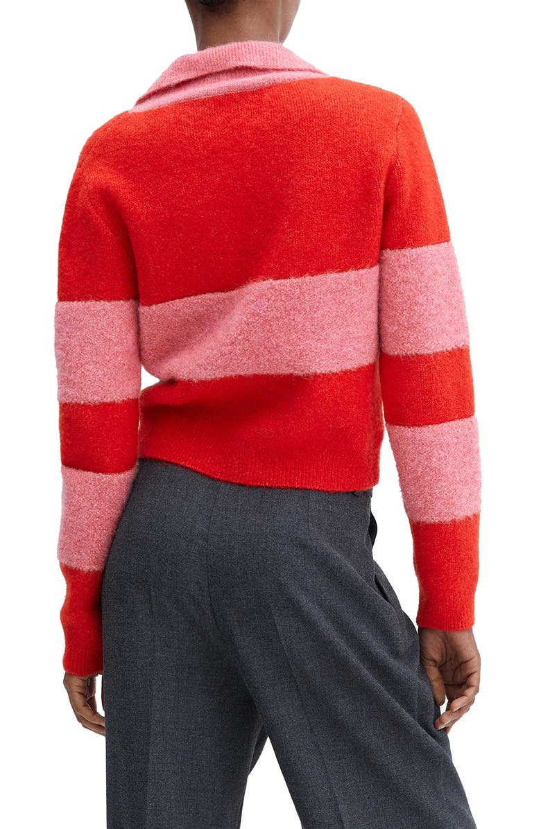 MANGO Contrast Stripe Polo Sweater, Alternate, color,