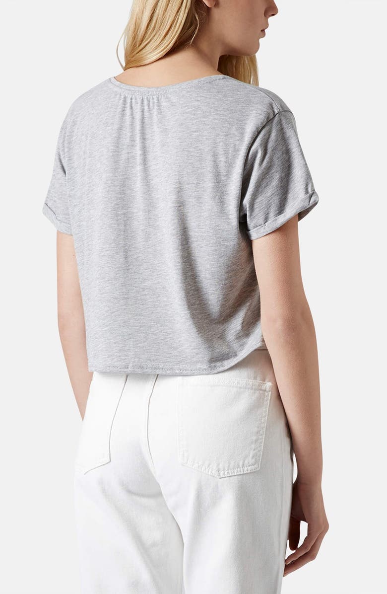 Topshop Crop Pocket Tee, Alternate, color,
