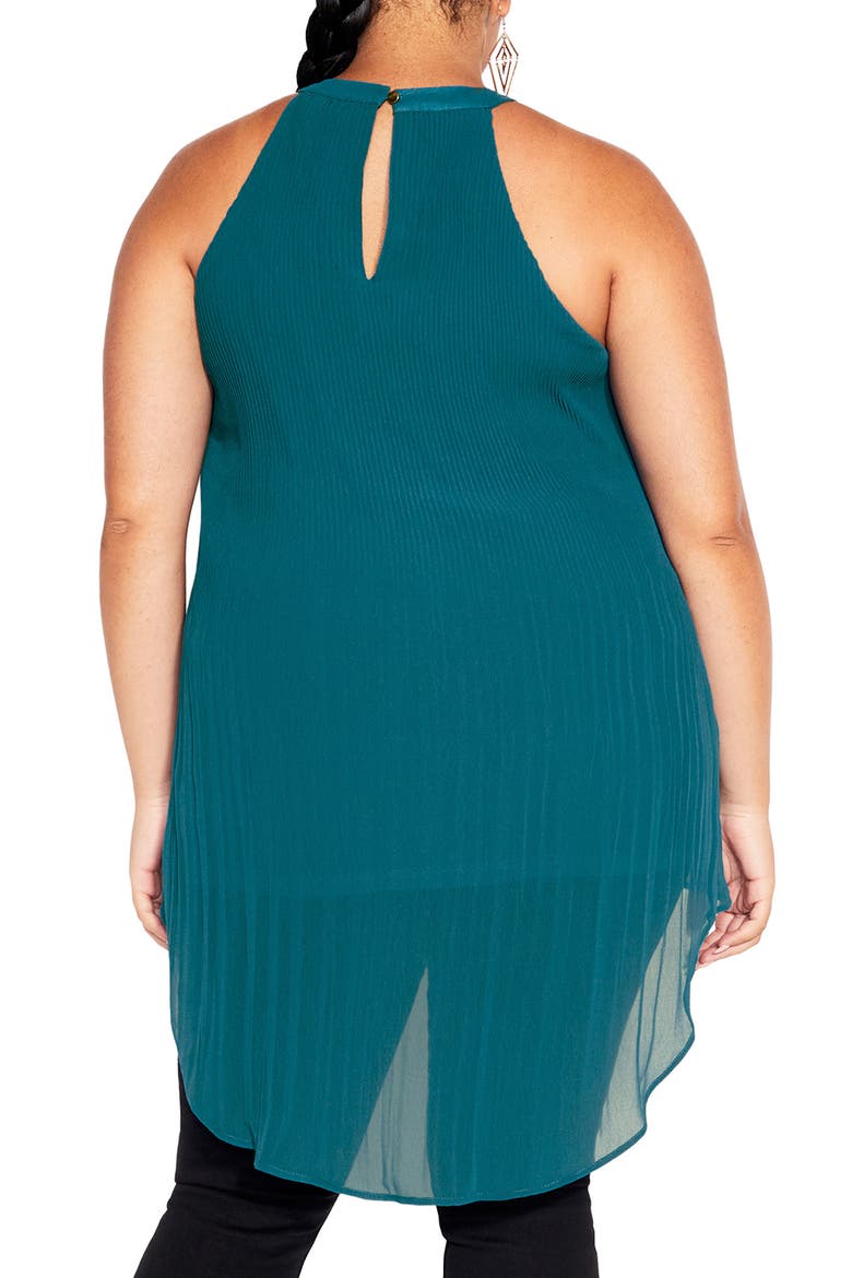 Kaya Pleated High-Low Top, Alternate, color, TEAL