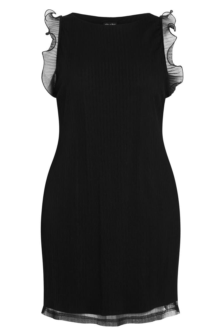 Kezia Mesh Overlay Cocktail Dress, Alternate, color, BLACK