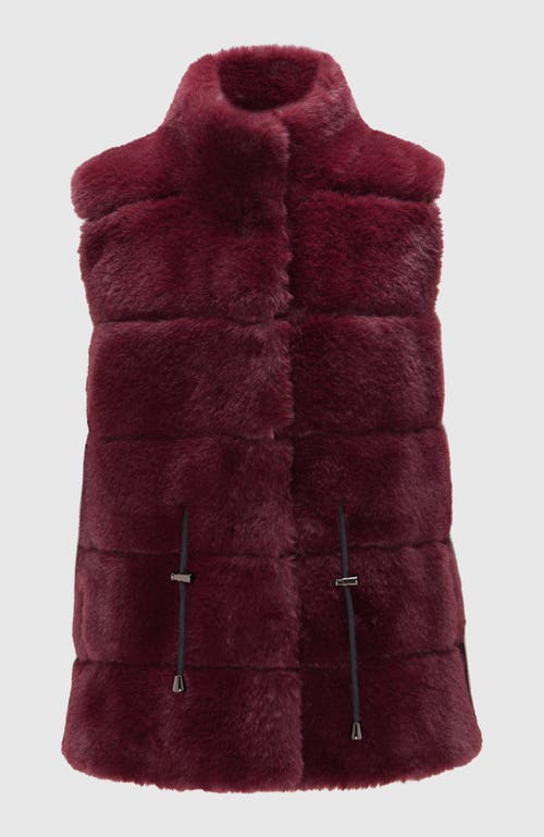 Lyla Grant Fur-free Rex Rabbit (faux Fur) Vest In Burgundy