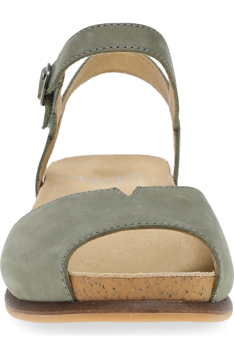 Dansko Cass Ankle Strap Peep Toe Wedge Sandal, Alternate, color, Sage Milled Nubuck