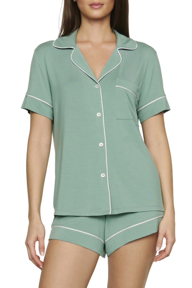 Gisele Relaxed Short Pajamas, Main, color, SEAGRASS/ WHITE