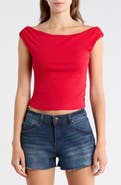 Madden Girl Drape Neck Off the Shoulder Top