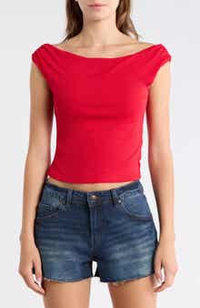 Madden Girl Drape Neck Off the Shoulder Top