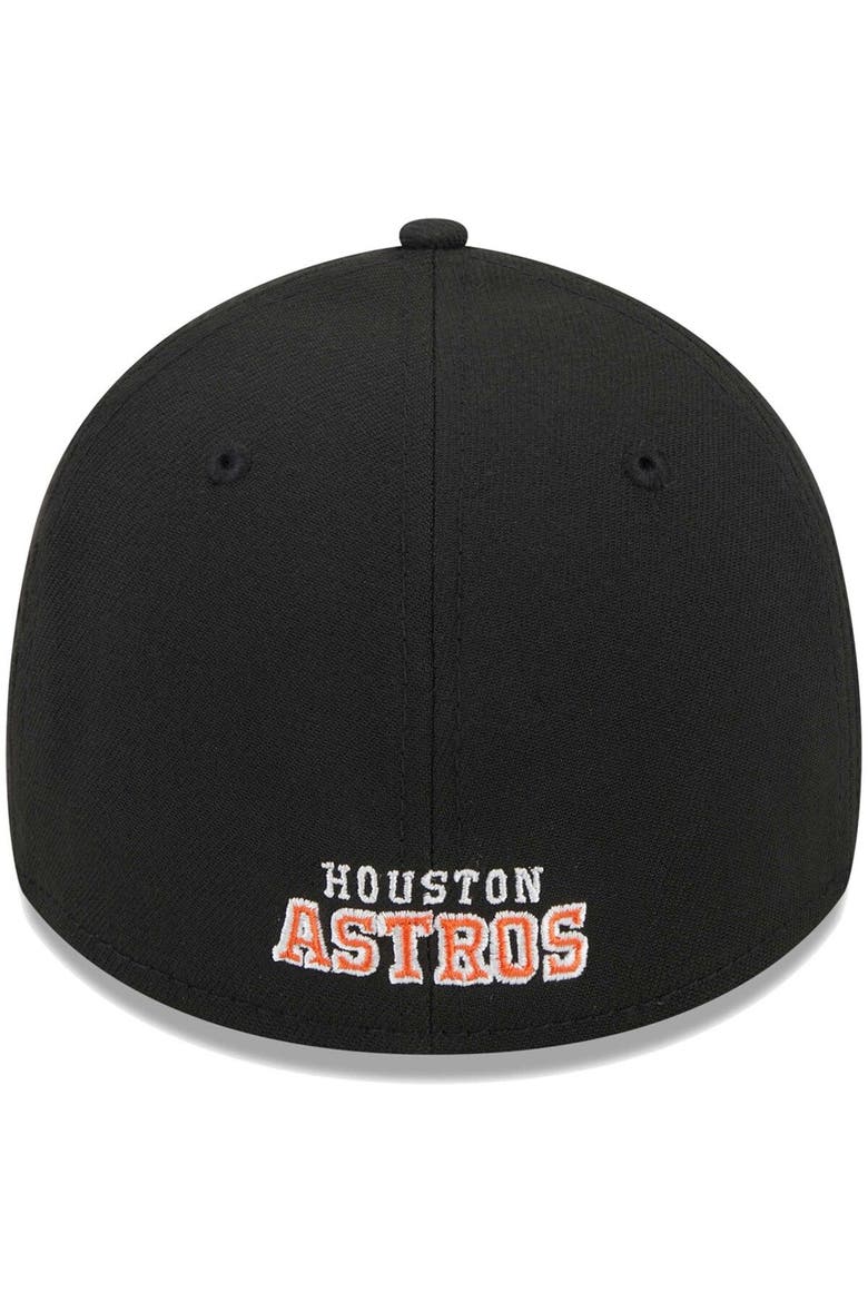 Men's New Era Black Houston Astros Logo 39THIRTY Flex Hat, Alternate, color, Black