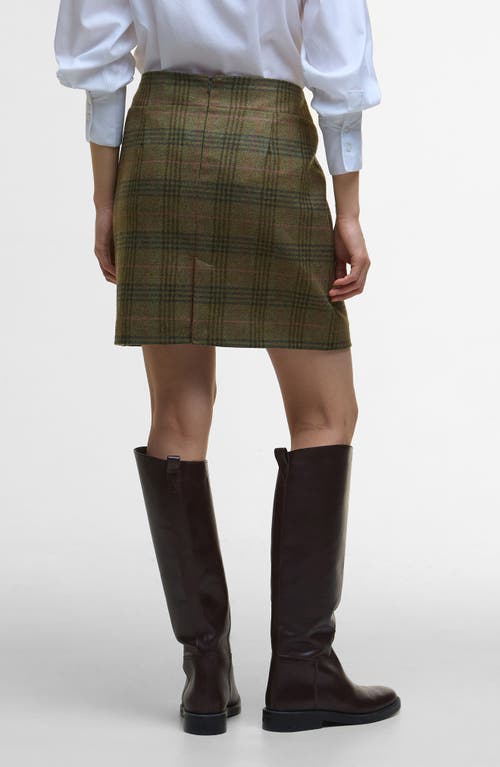 Barbour Bamburgh Plaid Wool Miniskirt In Green
