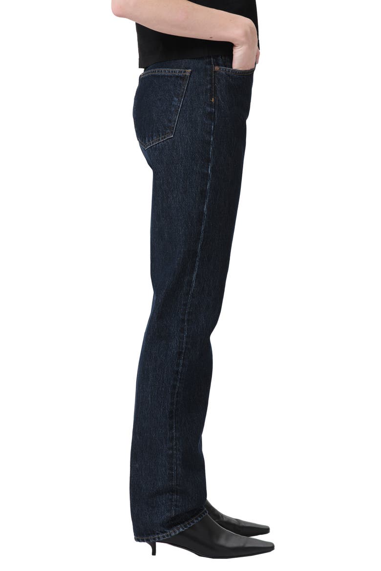 '90s Pinch Waist High Waist Straight Leg Organic Cotton Jeans, Alternate, color, POLISHED