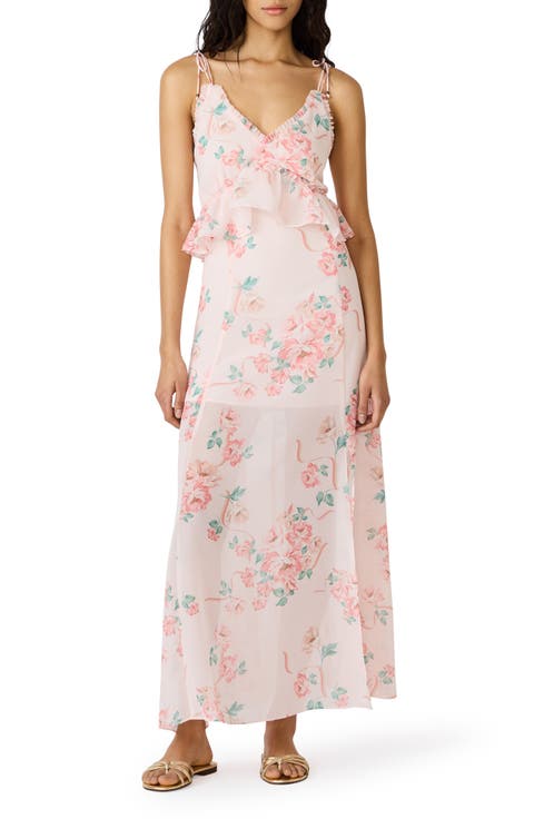 Ilara Floral Ruffle Detail Maxi Dress