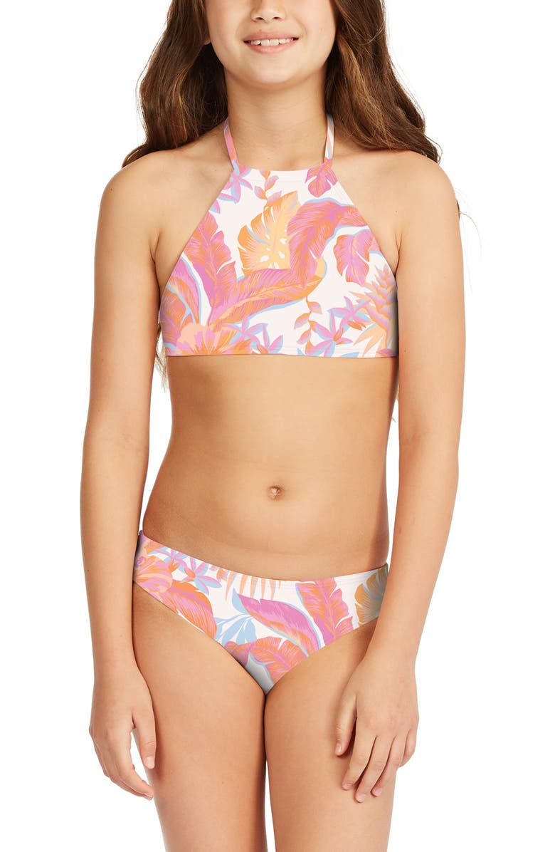 Billabong Kids' Tropical Punch Two-Piece Swimsuit, Main, color, 