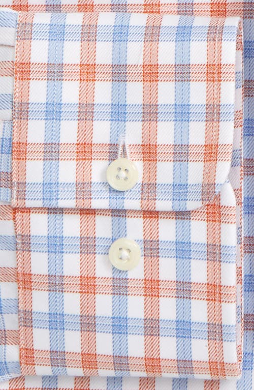 David Donahue Trim Fit Check Dress Shirt In Blue