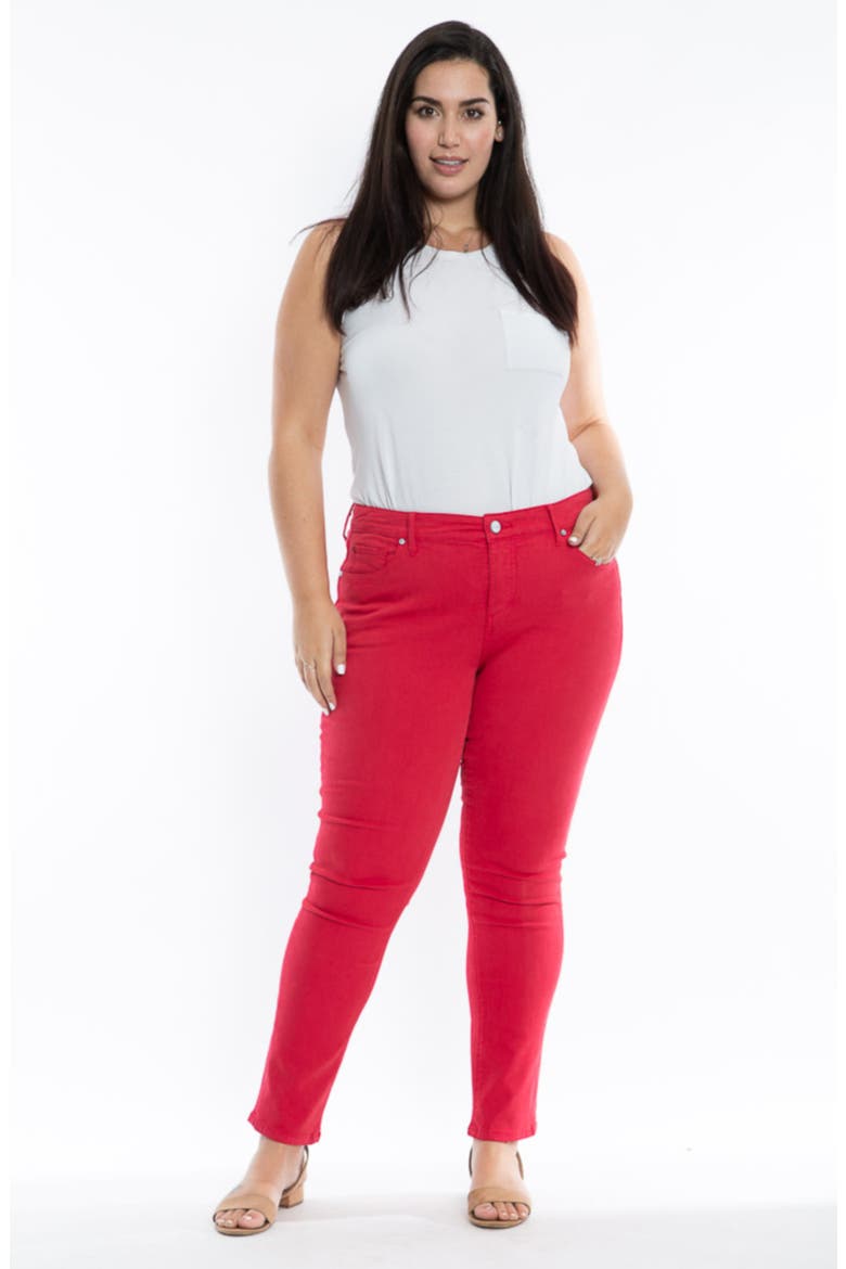 Slim Fit Jeans, Alternate, color, ROSE RED