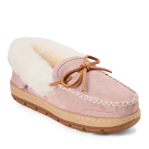 Fireside Gladstone Genuine Shearling Moccasin with Stitching (Women)