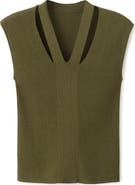 MANGO Cutout Rib Top