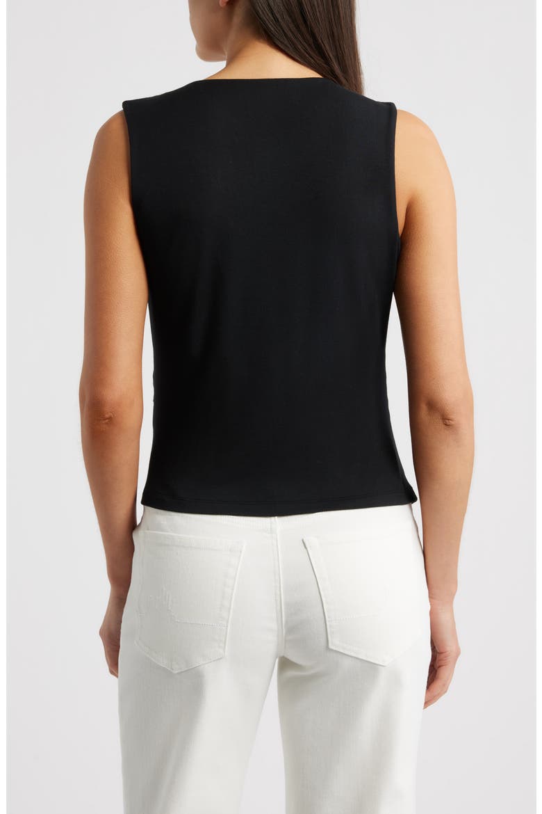 Asymmetric Neck Sleeveless Top, Alternate, color, BLACK