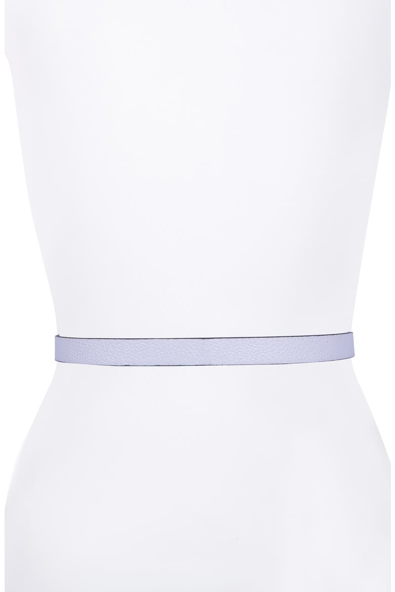 Logo Stud Leather Belt, Alternate, color, OFF WHITE