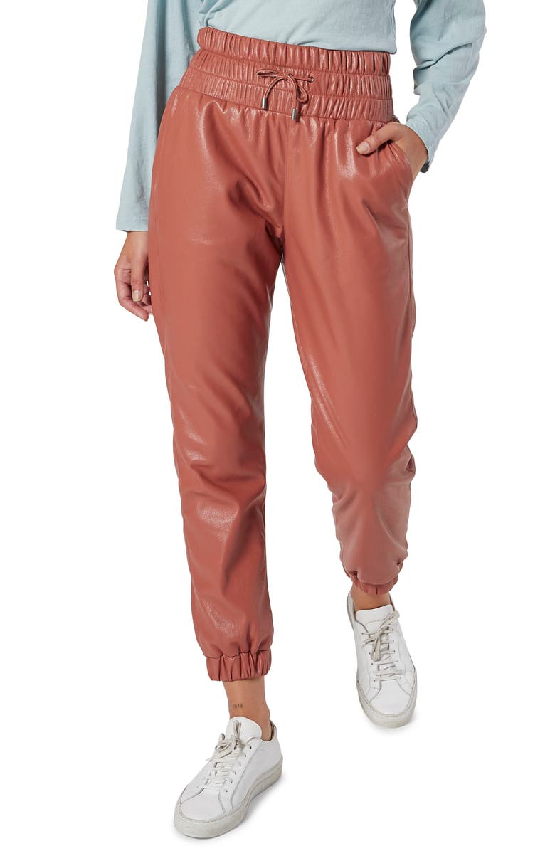 Joie Wadley Faux Leather Pocket Joggers, Main, color,