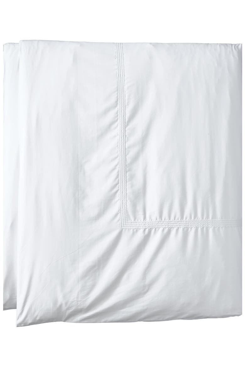 400 Thread Count Premium Supima Cotton No Iron Sateen Embroidered Duvet Bed Cover, Alternate, color, White Dots