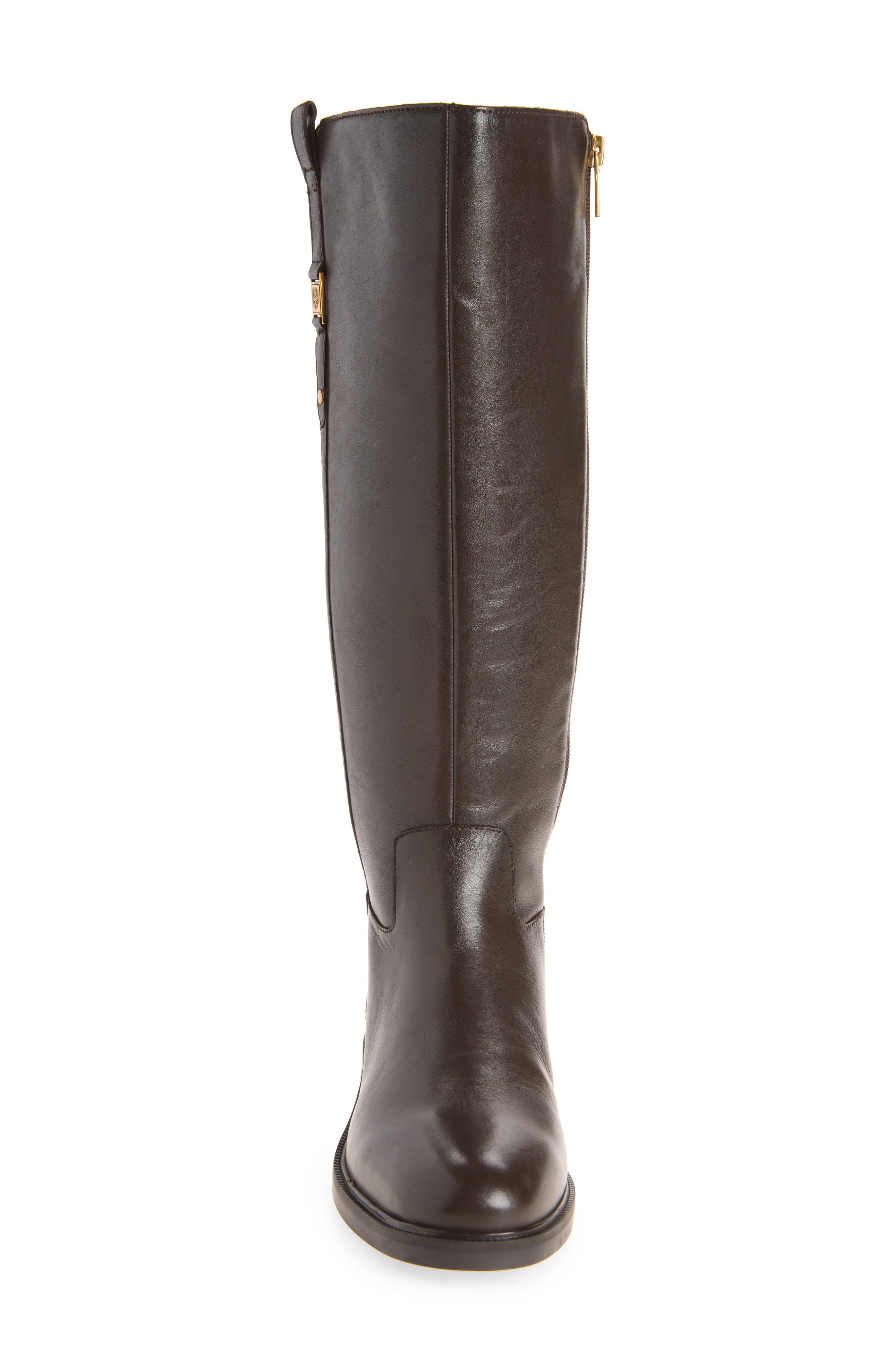 Annora Wide Calf Leather Boot, Alternate, color, BROWNIE