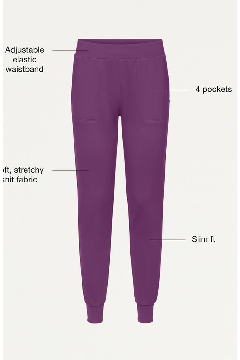 UltraSOFT Essential Comfort Women's 6-Pocket Scrub Set, Alternate, color, Eggplant