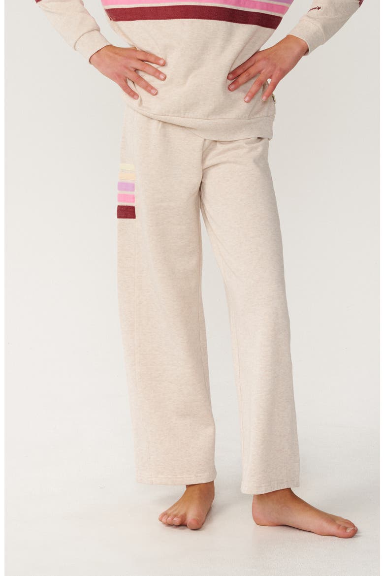 Kids' Surf Revival Wide Leg Fleece Track Pants, Main, color, OATMEAL MARLE
