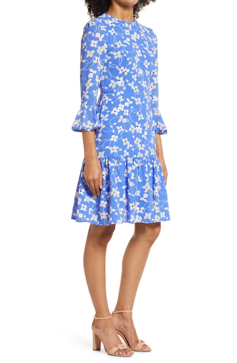 Eliza J Floral Print Flounce Dress, Alternate, color, 