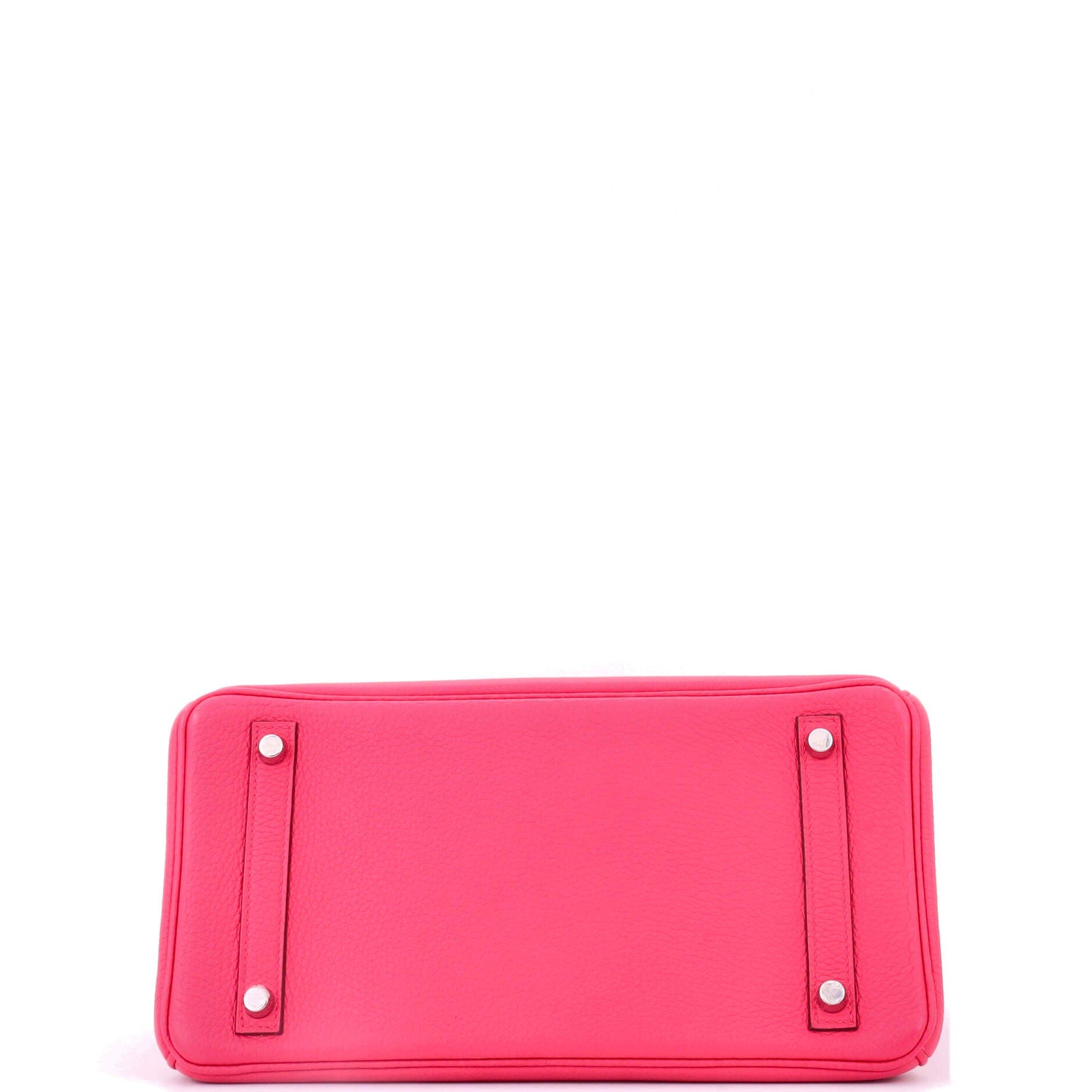 Pre-Owned Hermes Birkin Handbag Pink Clemence with Palladium Hardware 30, Alternate, color, Rose Extreme