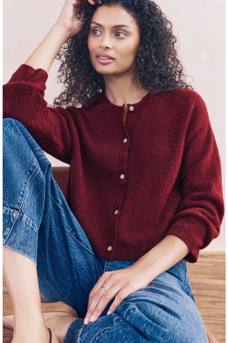 Wide Sleeve Cardigan, Alternate, color, RED