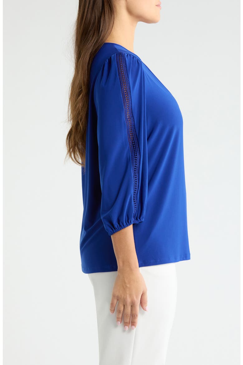 Lace Inset Sleeve Top, Alternate, color, ROYAL SIGNATURE