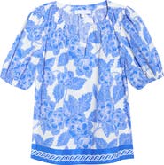 SUGARLIPS Rency Floral Billy Puff Sleeve Top