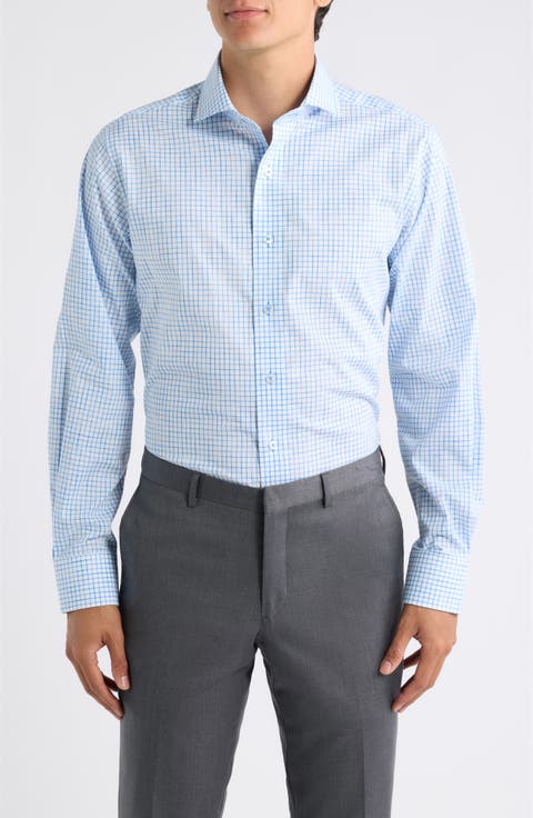 Trim Fit Box Check Dress Shirt