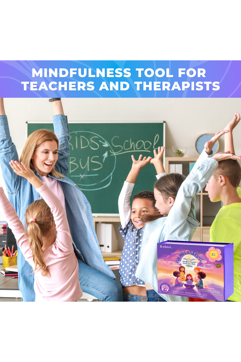Positive Affirmation and Meditation Kids Cards, Alternate, color, Meditation Kids