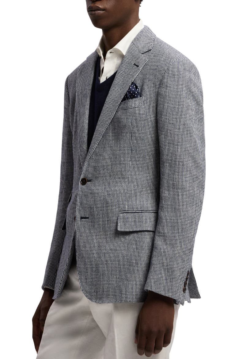 Kent Hand-Tailored Tick-Weave Sport Coat, Alternate, color, NAVY/ WHITE