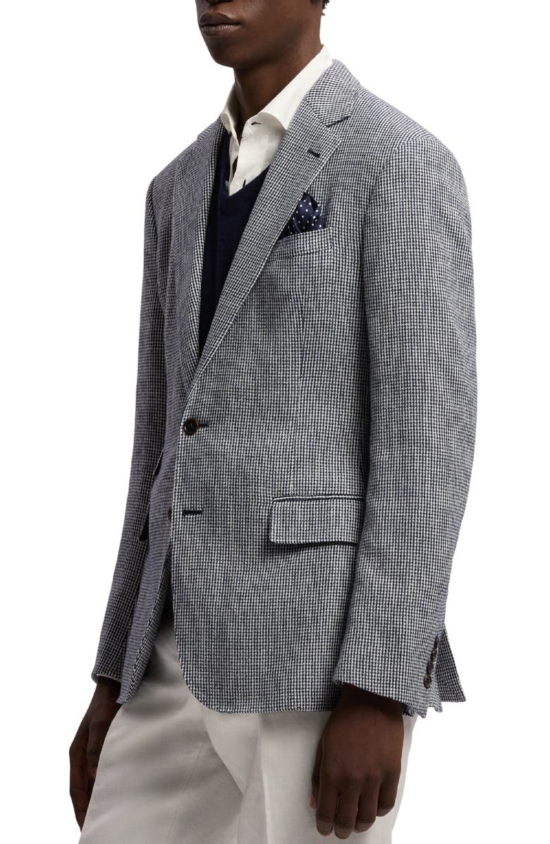 Ralph Lauren Purple Label Tic Weave Microhoundstooth Sport Coat, Alternate, color, Navy/ White