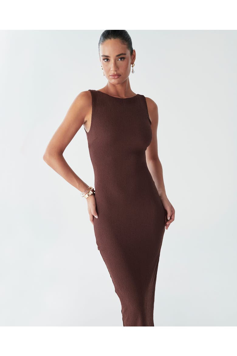 Suny Midi Dress, Alternate, color, Chocolate
