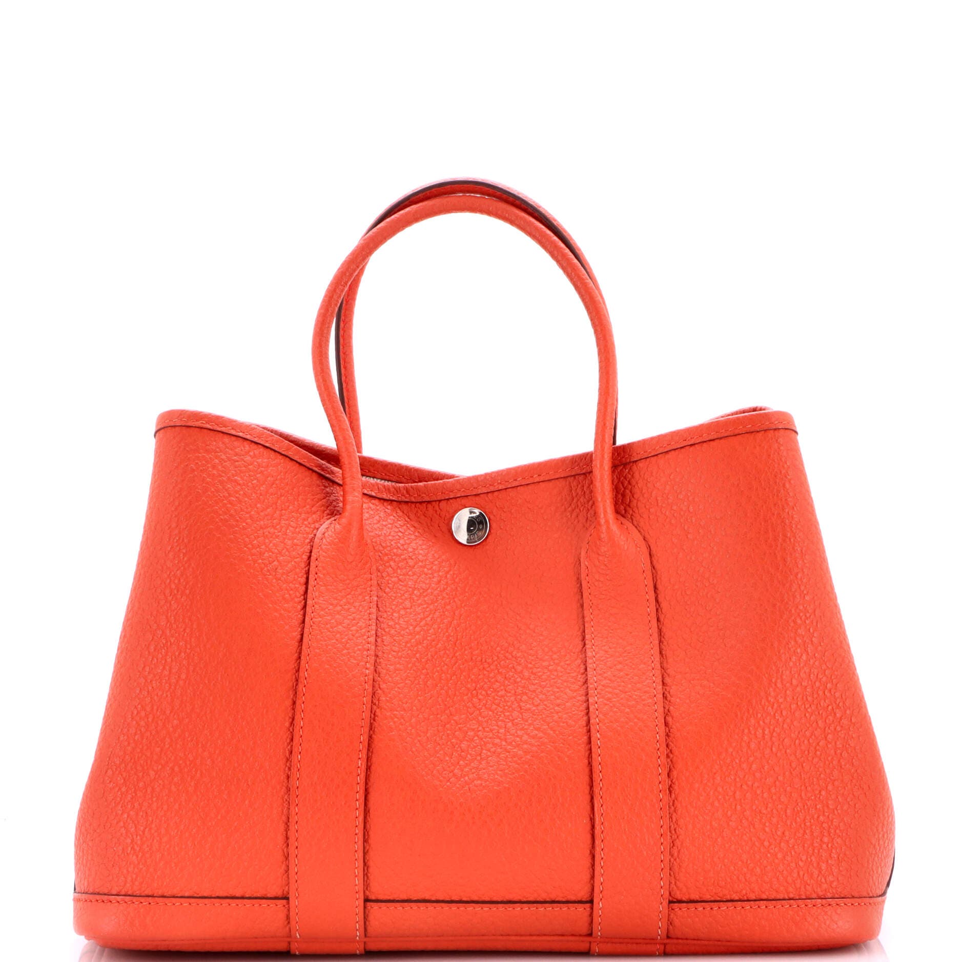 Pre-Owned Hermes Garden Party Tote Leather 30, Main, color, Rouge Duchesse