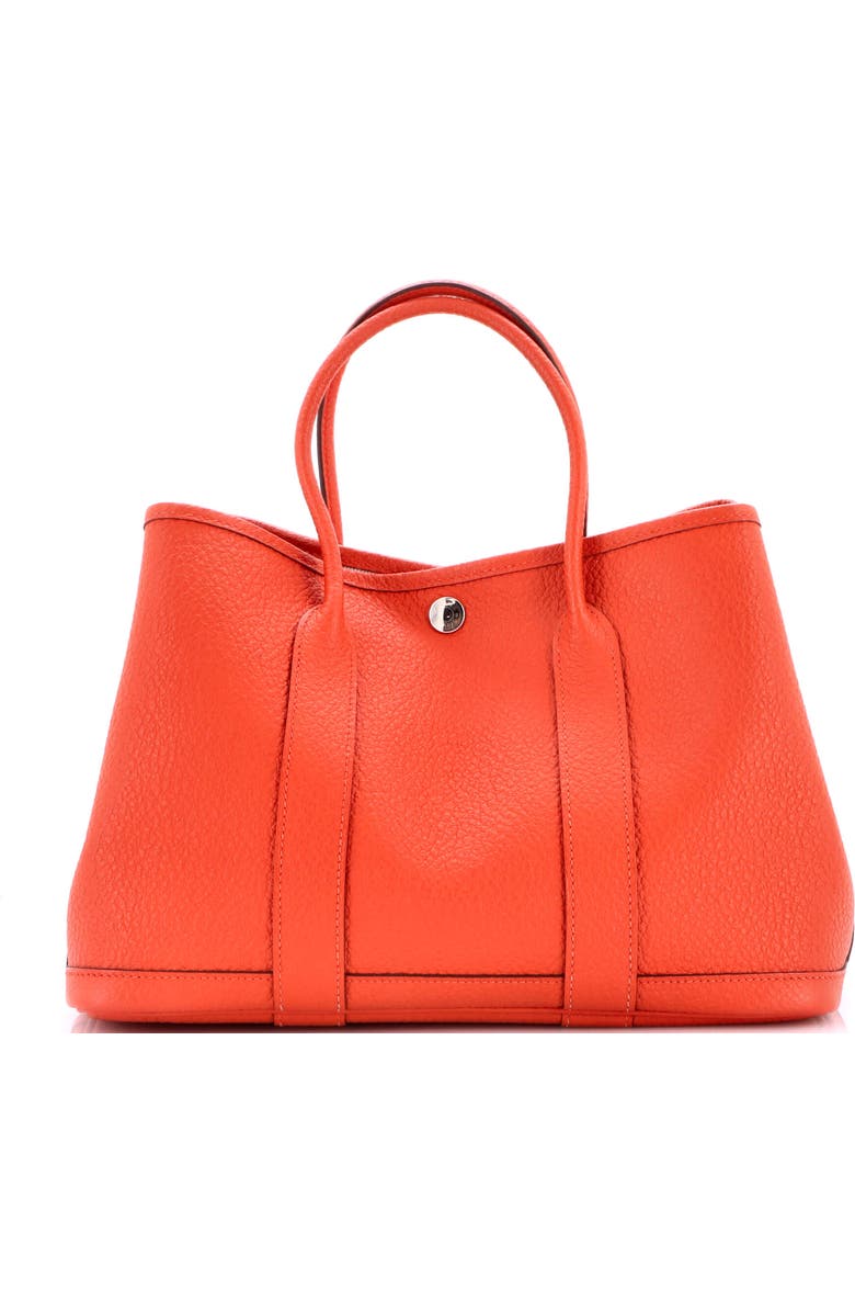 Pre-Owned Hermes Garden Party Tote Leather 30, Main, color, Rouge Duchesse