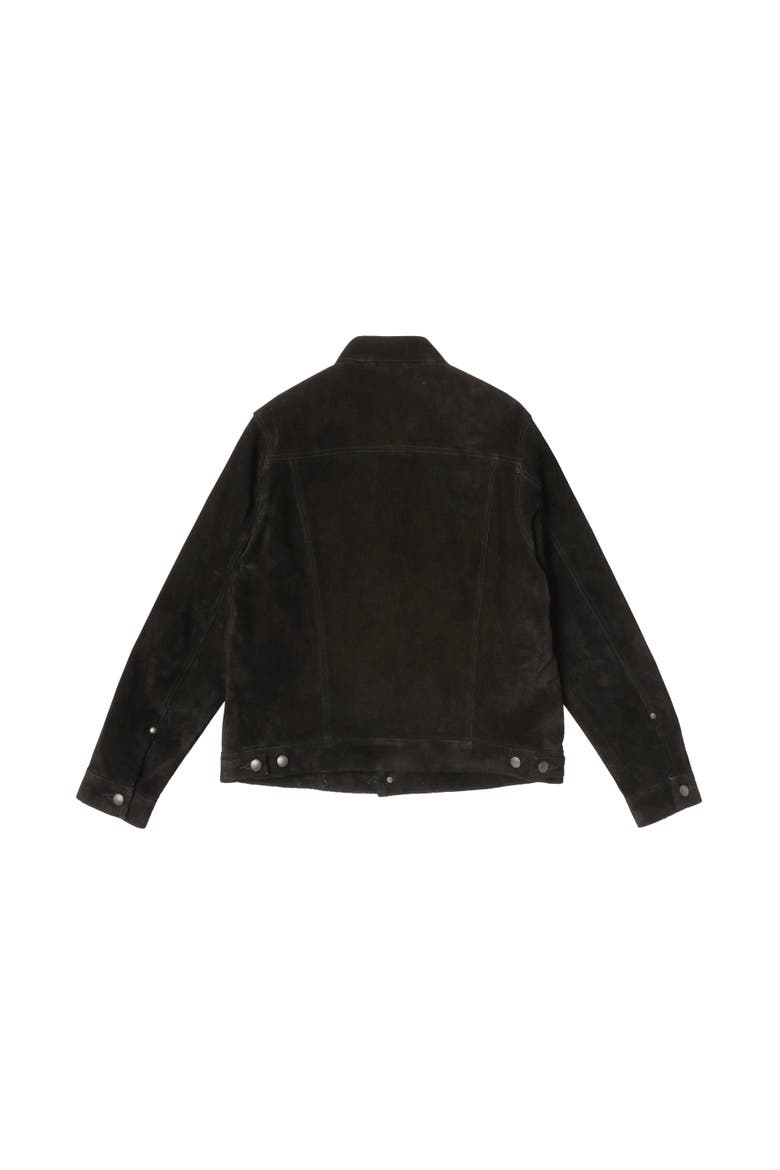 Suede Trucker Jacket, Alternate, color, Black