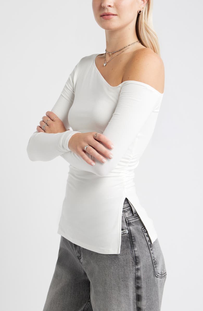 BP. Off the Shoulder Long Sleeve Top, Alternate, color, Ivory