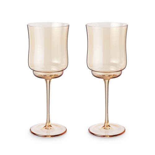 Twine Tulip Stemmed Wine Glasses In Brown