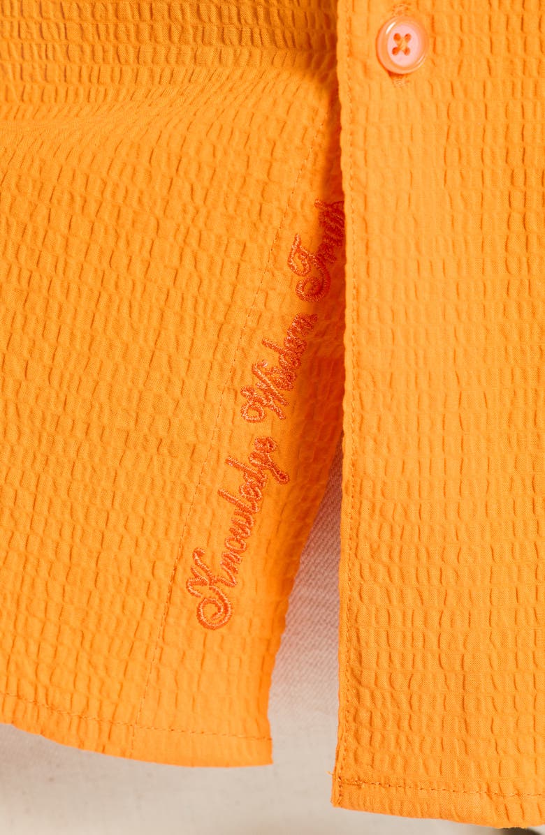 Robert Graham Piers Short Sleeve Stretch Cotton Button-Up Shirt, Alternate, color, Orange