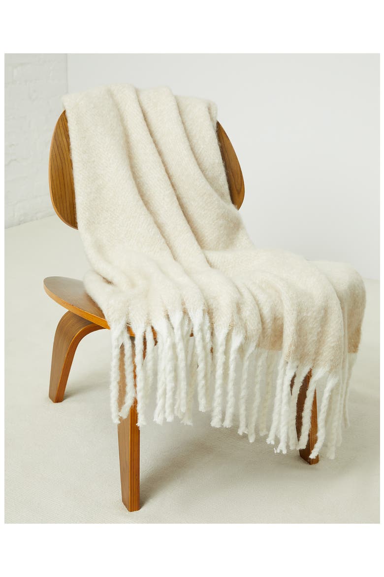 Fireside Fleece Throw Blanket, Alternate, color, COCONUT CREAM/ FEATHER GREY