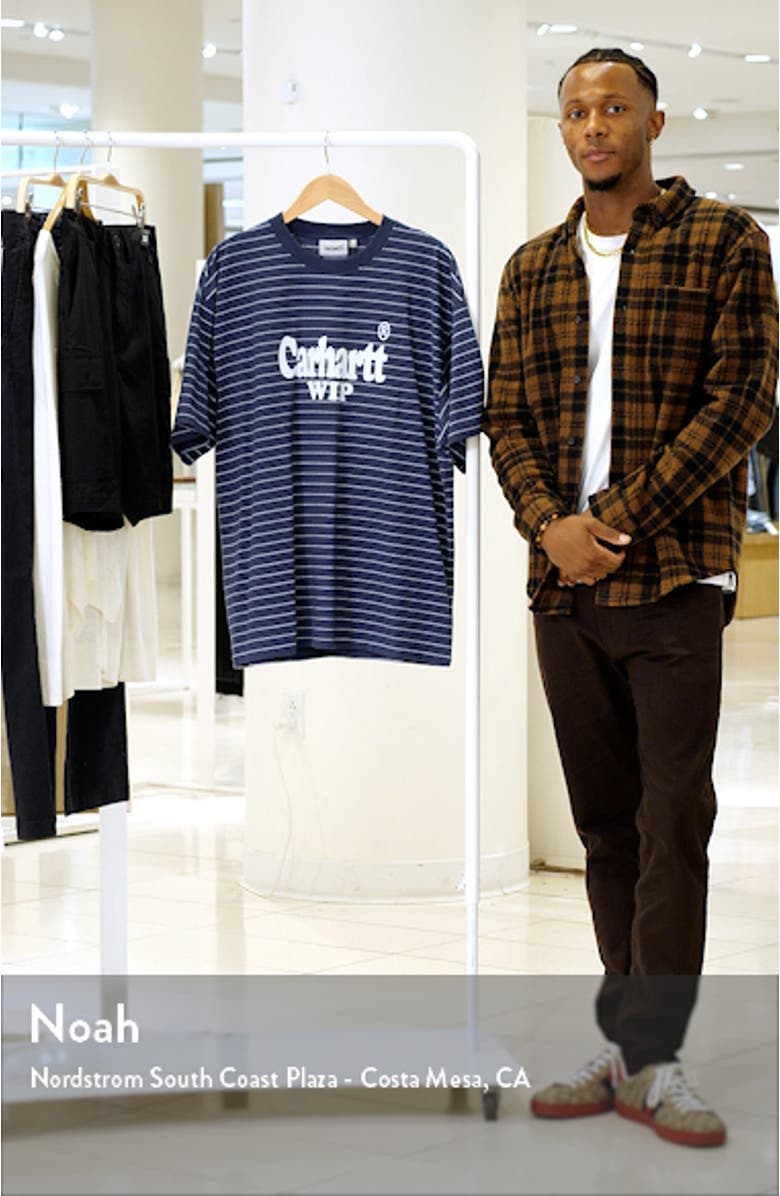 Orlean Spree Stripe Logo Graphic T-Shirt, sales video thumbnail