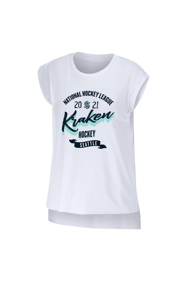 Women's WEAR by Erin Andrews White Seattle Kraken Domestic Tank Top, Alternate, color, White