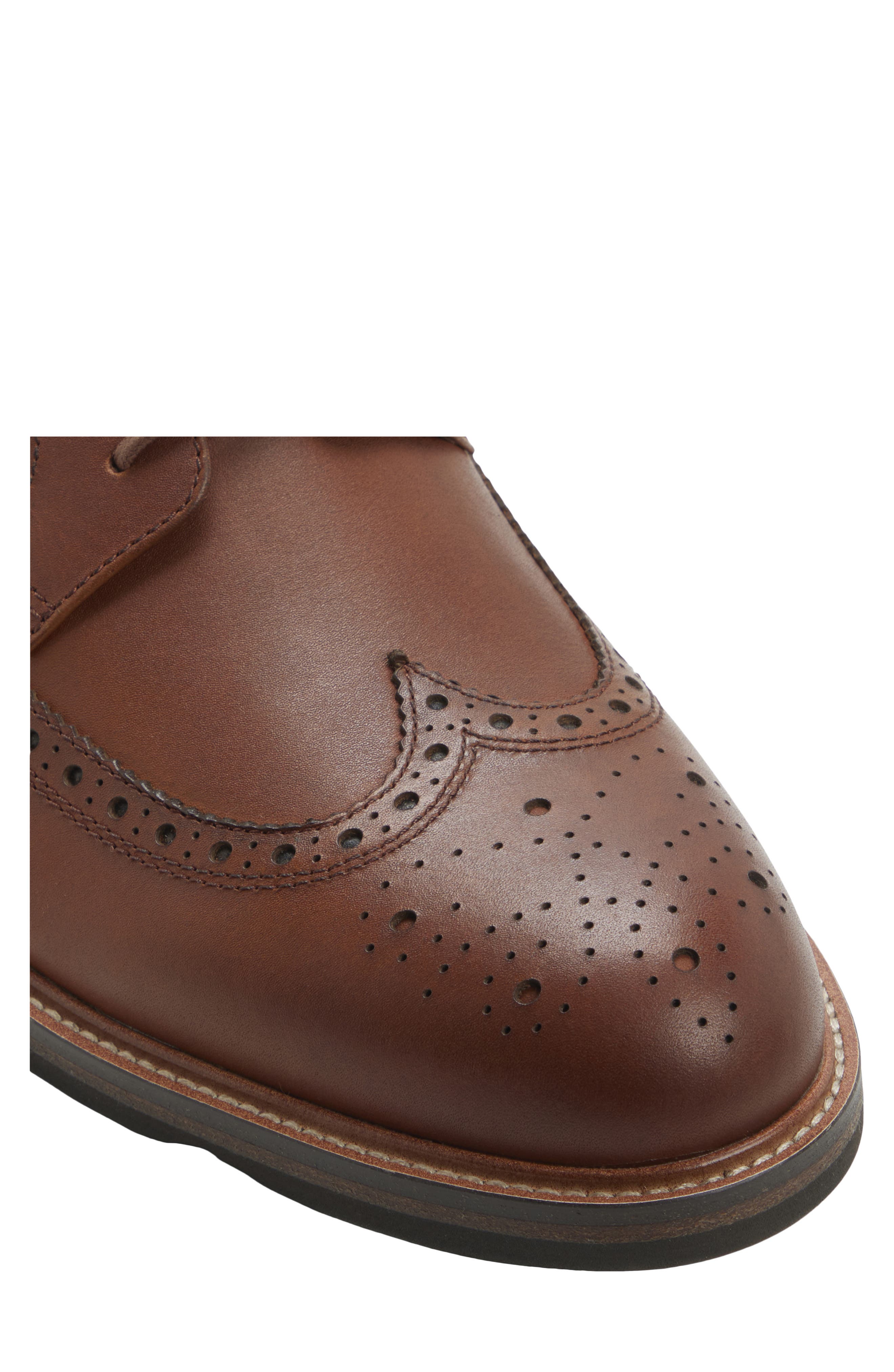 Brooks Brothers Brookfield Brogue Oxford, Alternate, color, Brown