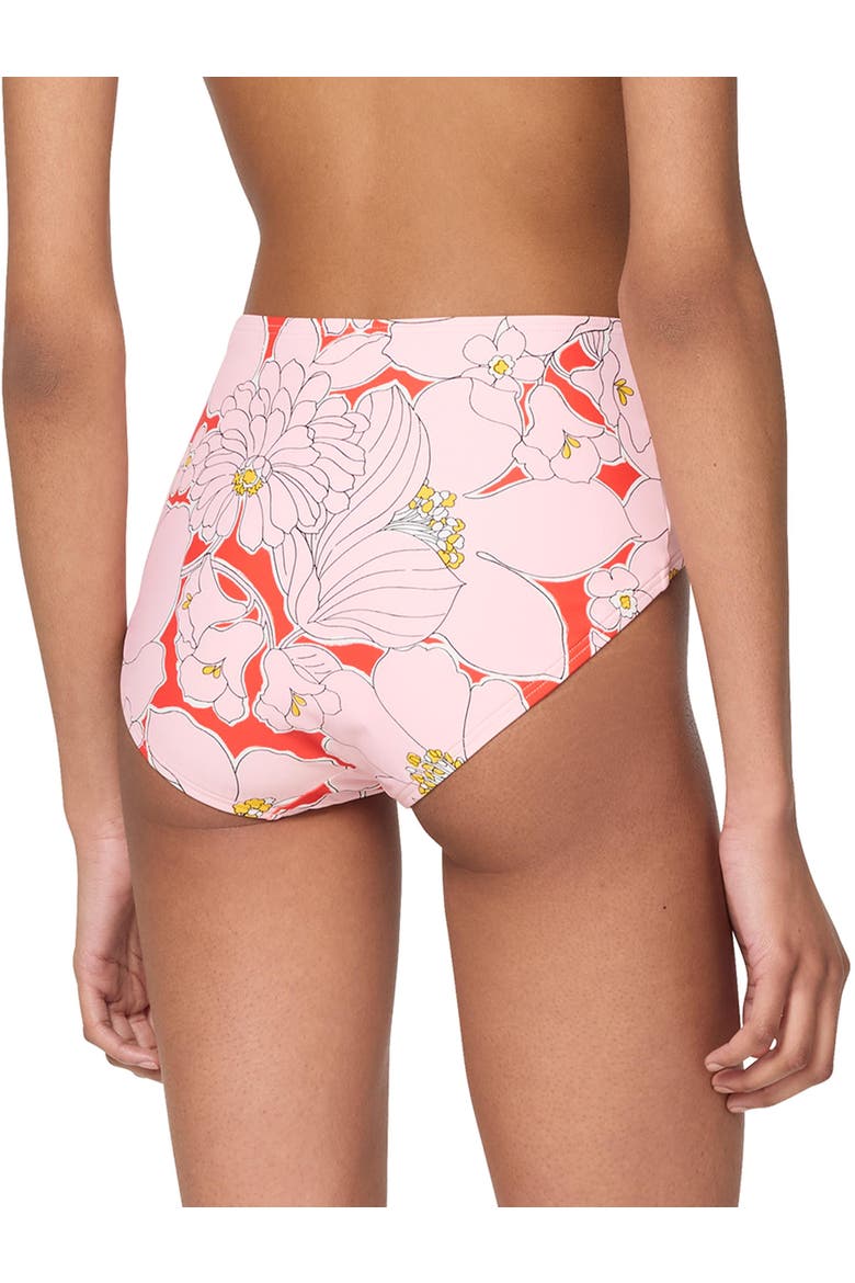 Coastal Garden High Waist Swim Bottom, Alternate, color, Goji Berry